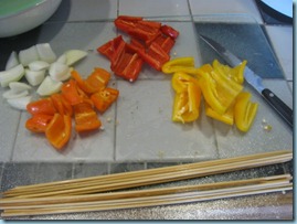 preparing the veggies
