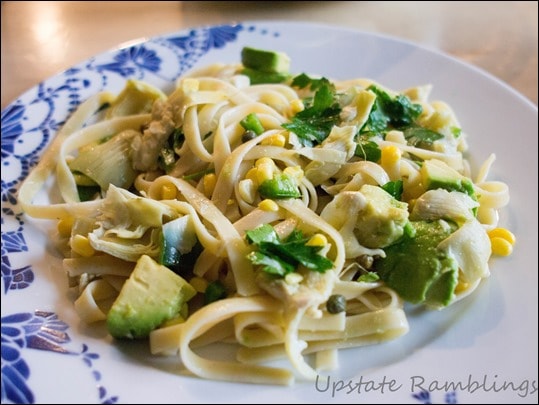 Linguine with Avocado and Artichoke Recipe - Quick Summer Meal
