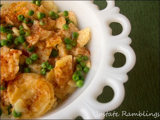 Scalloped Potatoes with peas