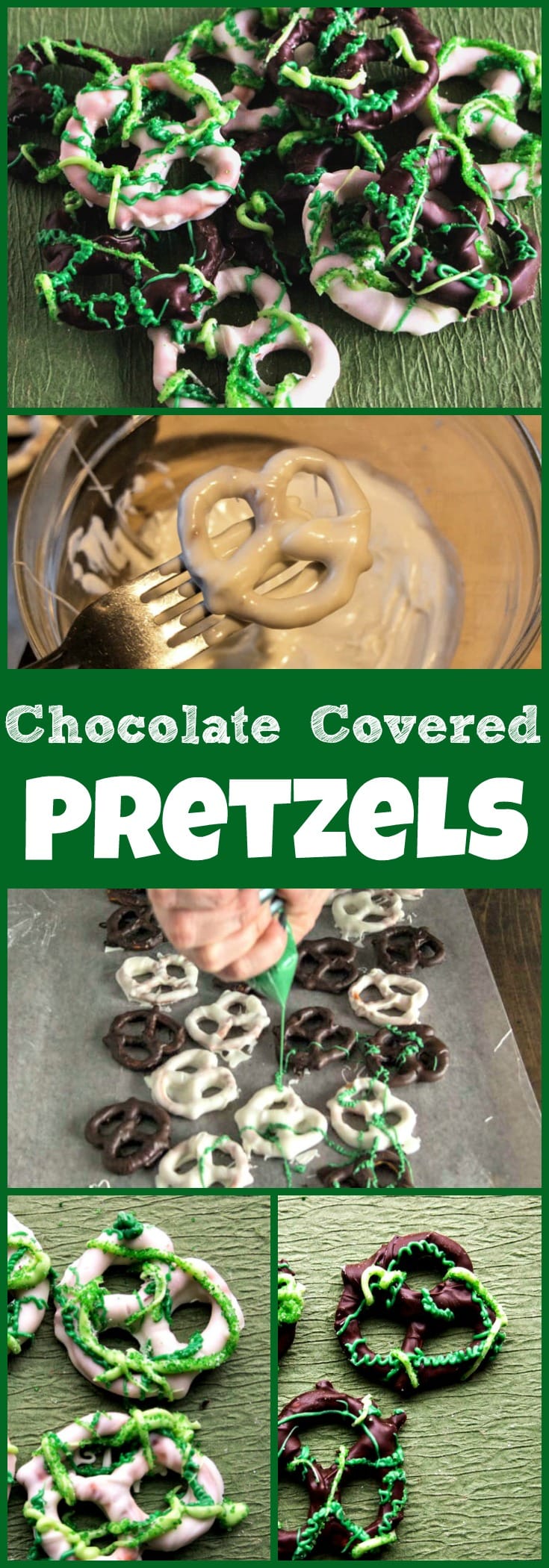 Chocolate Covered Pretzels recipe for St. Patrick's Day - an easy sweet and salty treat