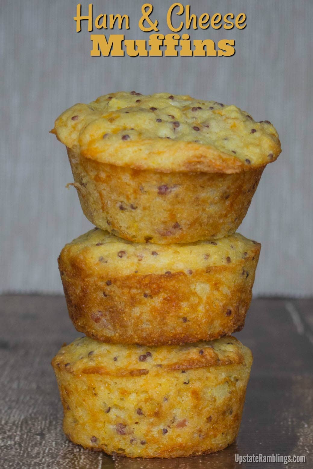 Stack of Ham and Cheese Muffins
