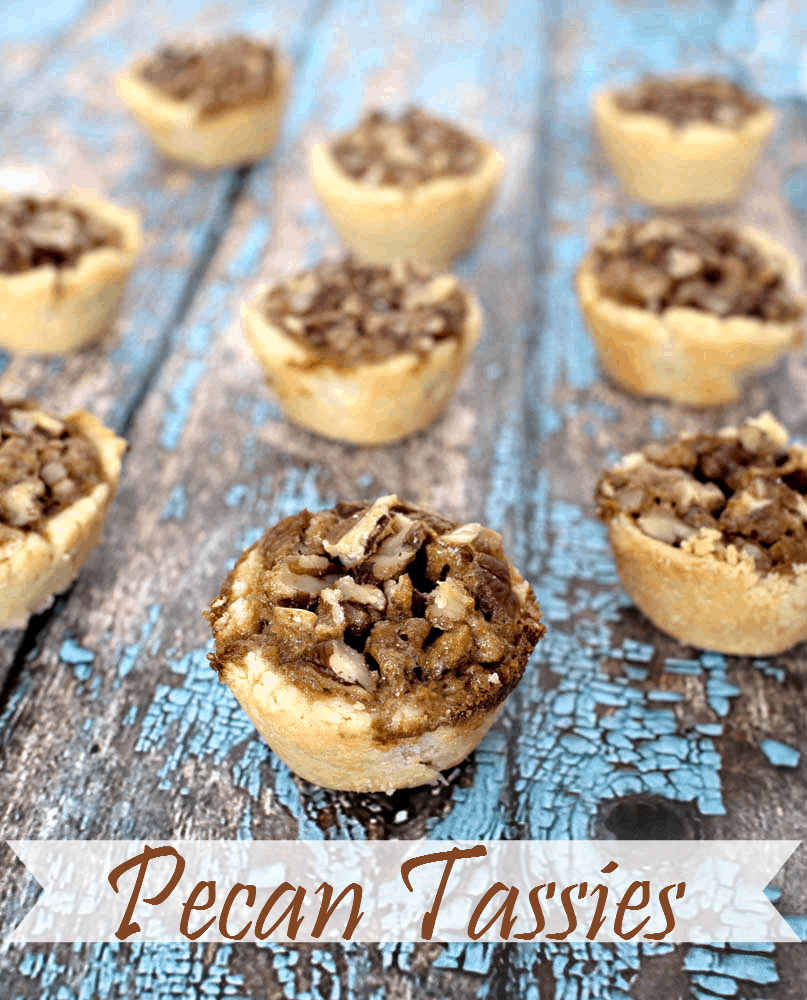 Pecan Tassies - Traditional Christmas Cookies with buttery crust, brown sugar and pecans