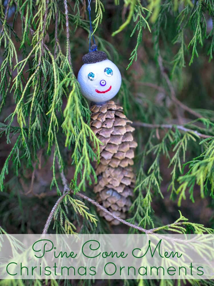 Pine Cone Ornaments | DIY Christmas Ornaments | Acorn Cap Crafts | Pine Cone Men | Pinecone DIY | Creative Xmas Decorations | easy kids crafts