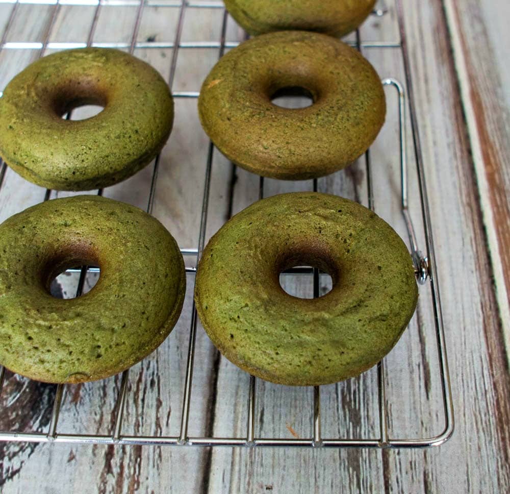Unfrosted Green Donuts for St Patricks Day Desserts