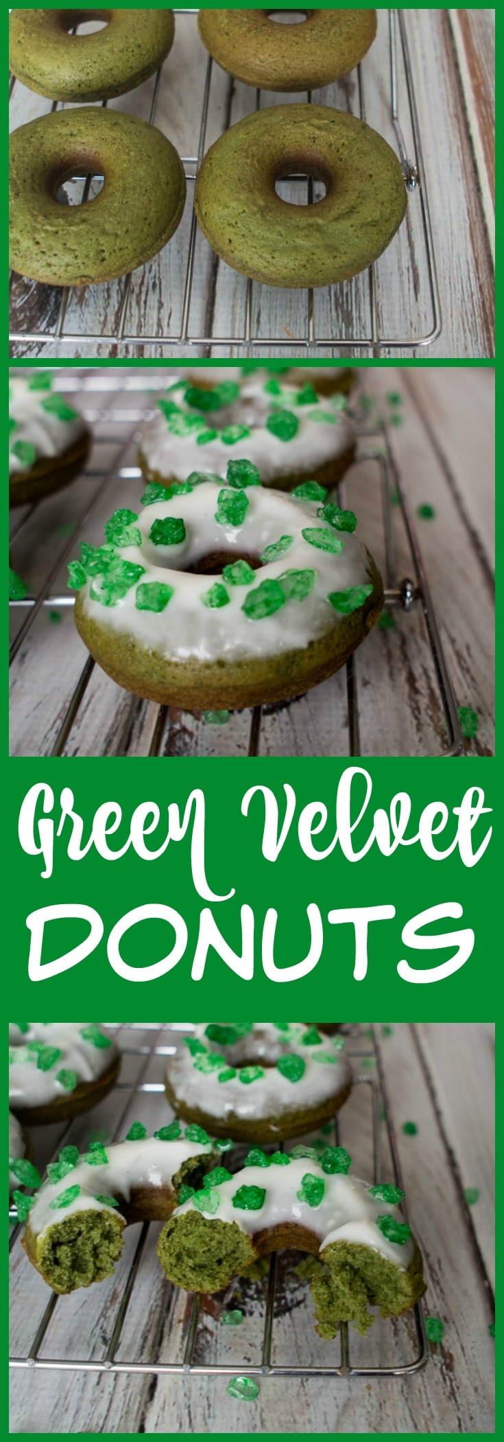 Green Donuts with Cream Cheese Frosting for St. Patrick's Day! 
