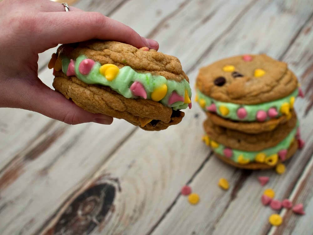 Bright and Cheerful Spring Sherbet Cookie Sandwiches are bursting with flavor and a great alternative to ice cream sandwiches.
