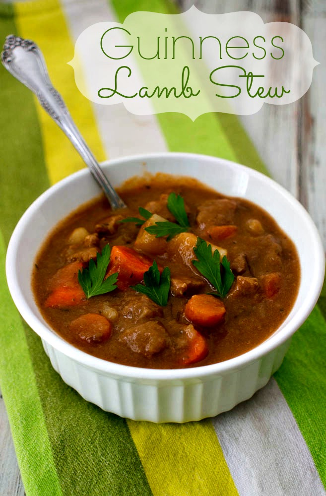 Guinness Lamb Stew - a tasty Irish stew that is perfect for St. Patrick's Day with lamb, potatoes and carrot in a riich Guinness sauce