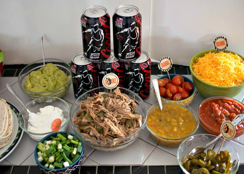 Coke Zero Shredded Taco Beef - perfect for a taco bar at your basketball party