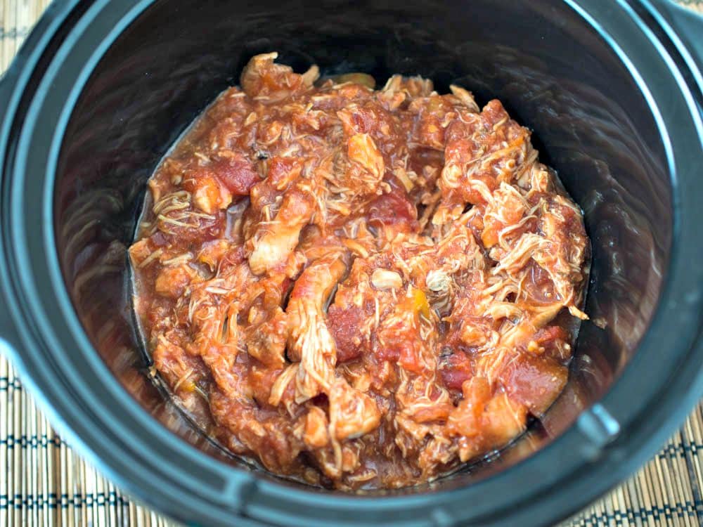 chicken in crockpot after cooking