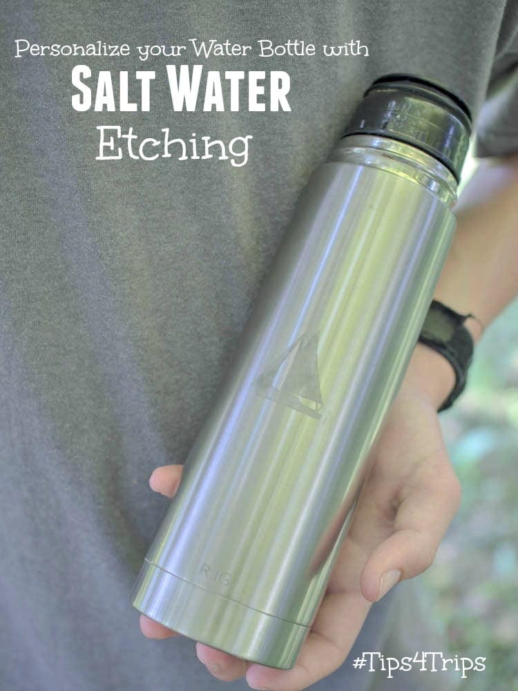 Personalize your water bottle with salt water etching