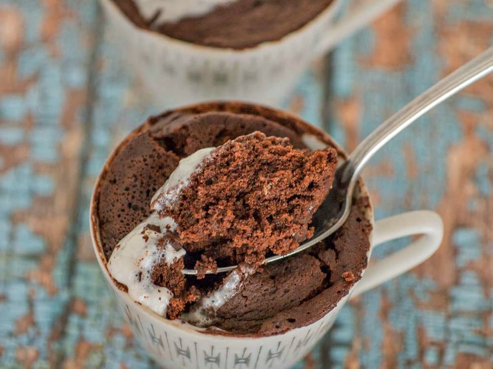 Chocolate Mocha Mug Cake - an easy microwave dessert that is ready in minutes.