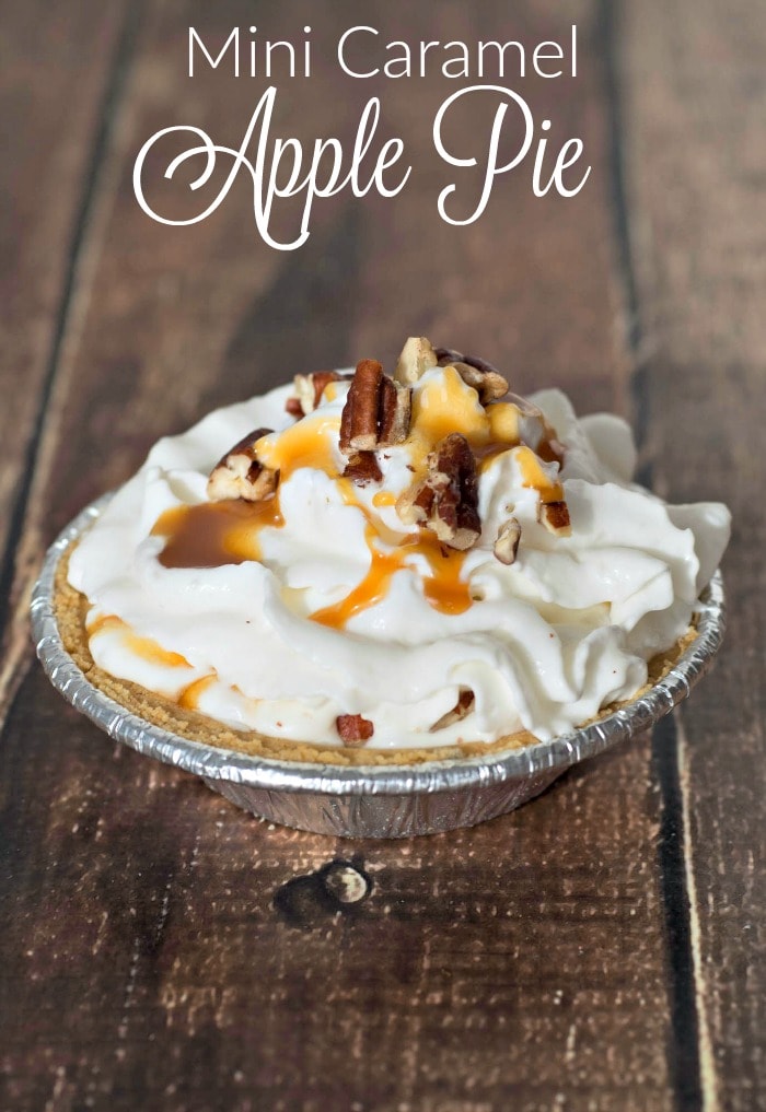 Effortless Mini Caramel Apple Pie - an easy dessert made with yogurt, cream cheese, whipped cream, apples, caramel and pecans that can be can be made in just a few minutes.
