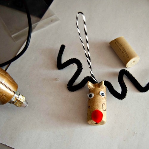 Making the Wine Cork Reindeer Ornament