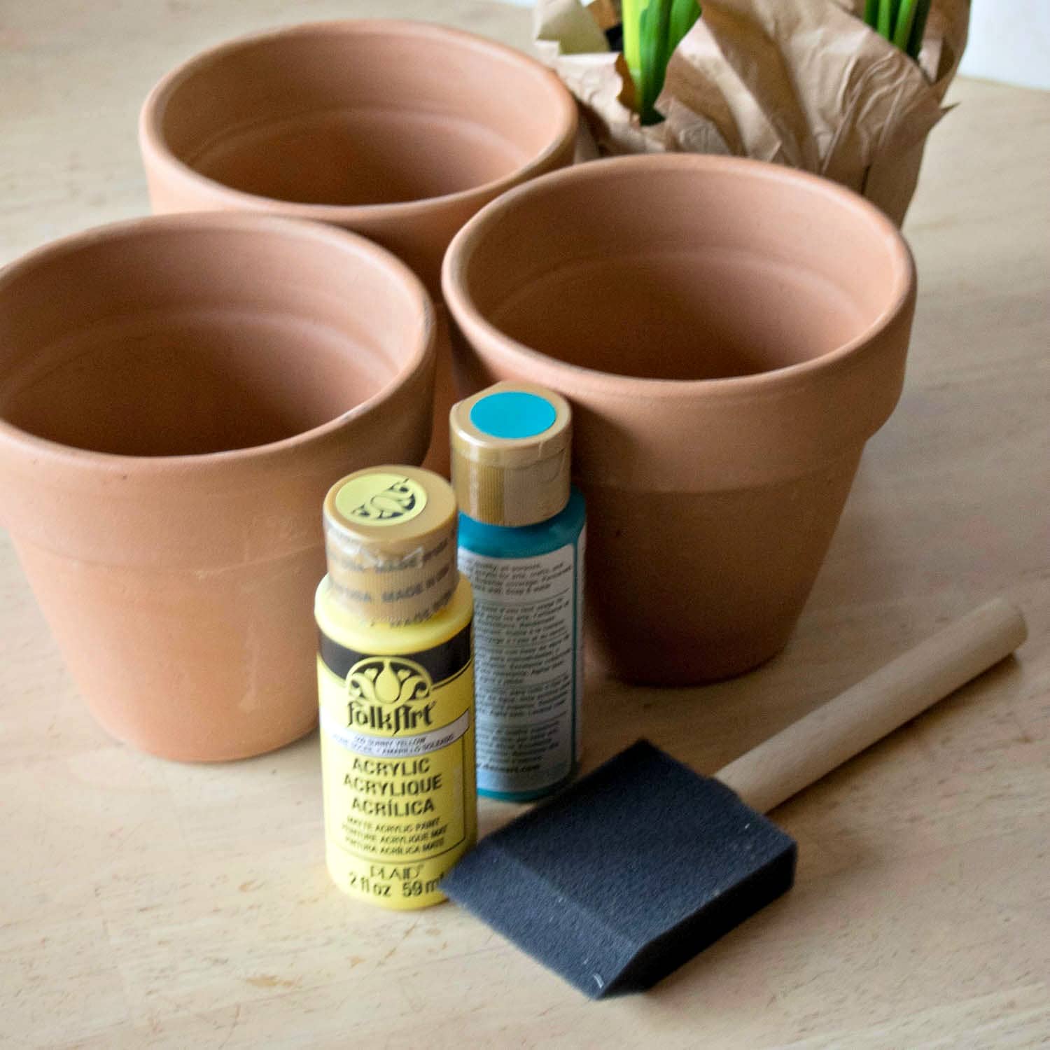 Supplies for Thumbprint Flower Pot