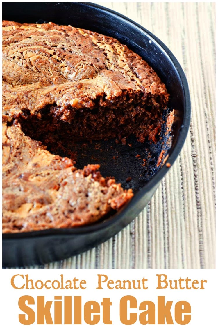 Chocolate Peanut Butter Skillet Cake - an easy family dessert that combines rich chocolate with creamy peanut butter for a tasty treat.