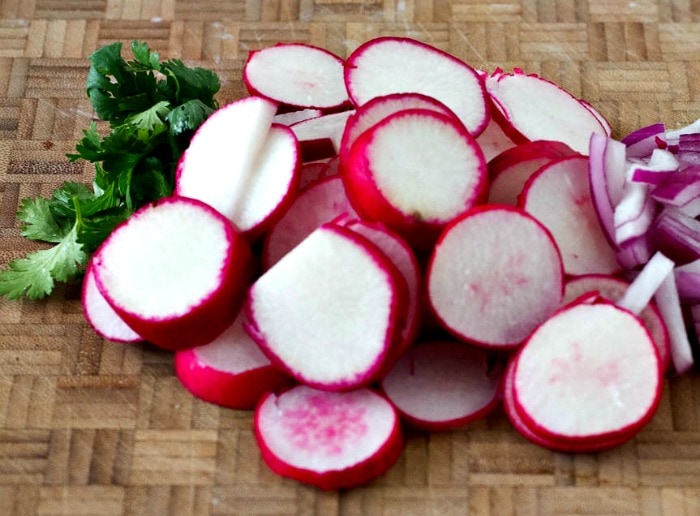Radishes read for pickling