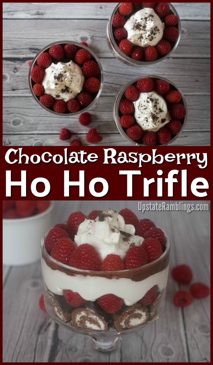 Chocolate Raspberry Trifle made with Ho Hos