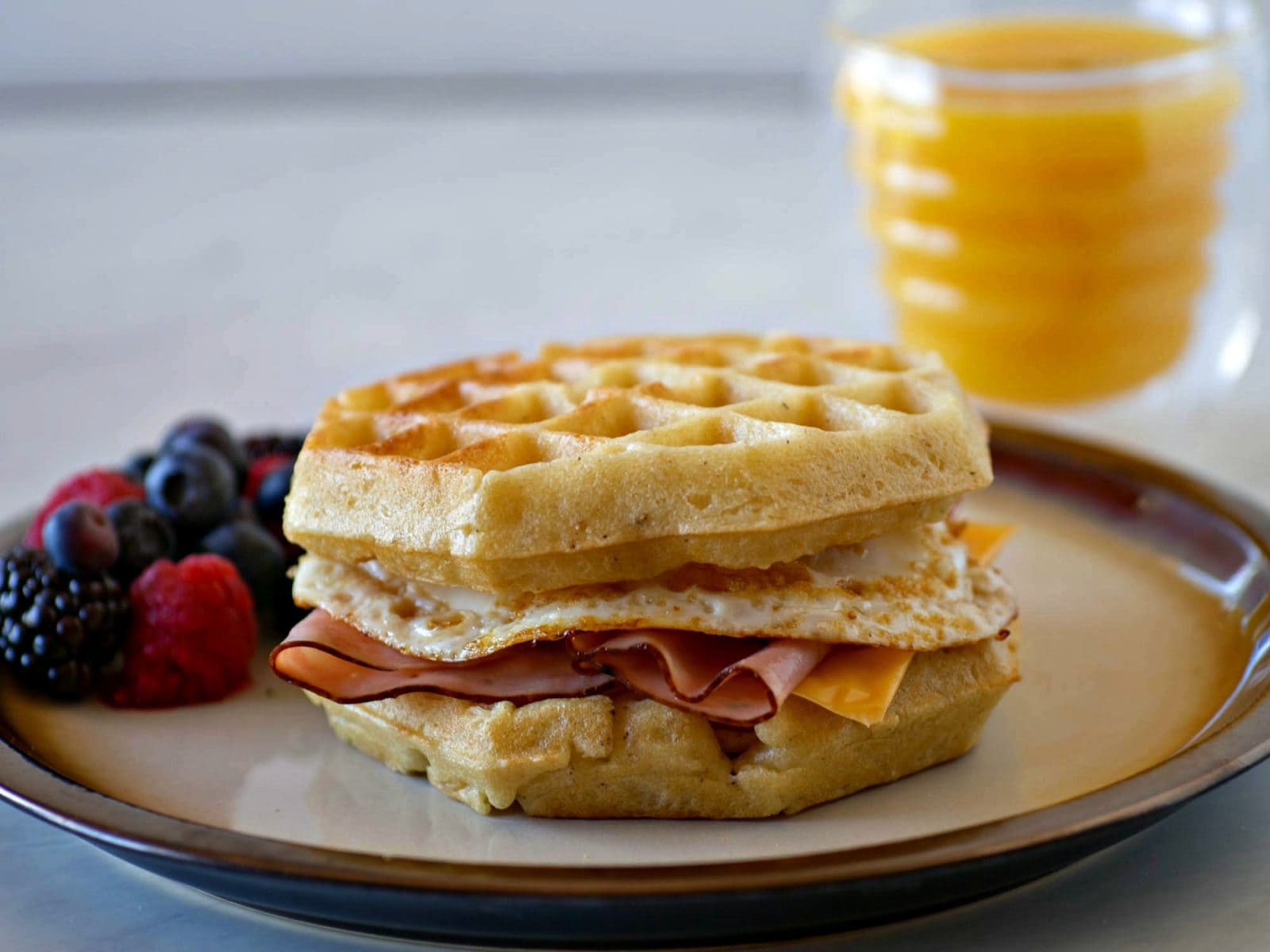 Easy Breakfast Sandwich idea with Waffles