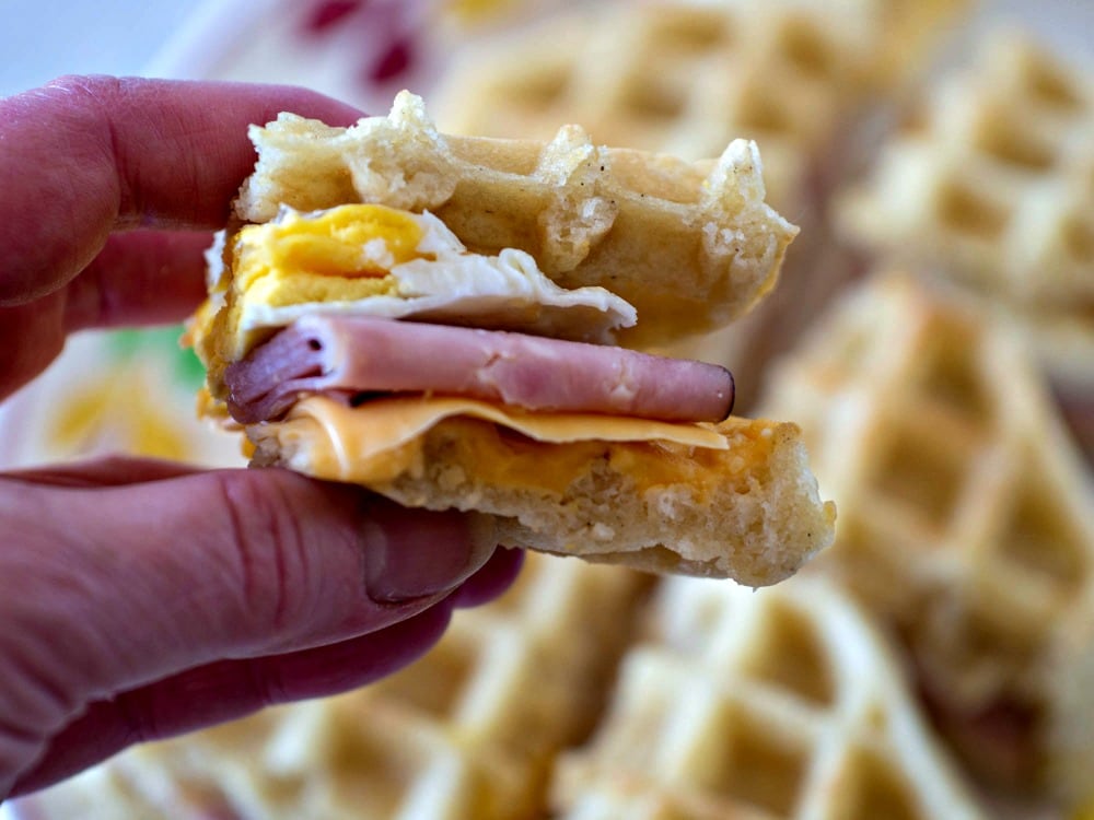 Egg, Ham and Cheese Waffle Sandwich