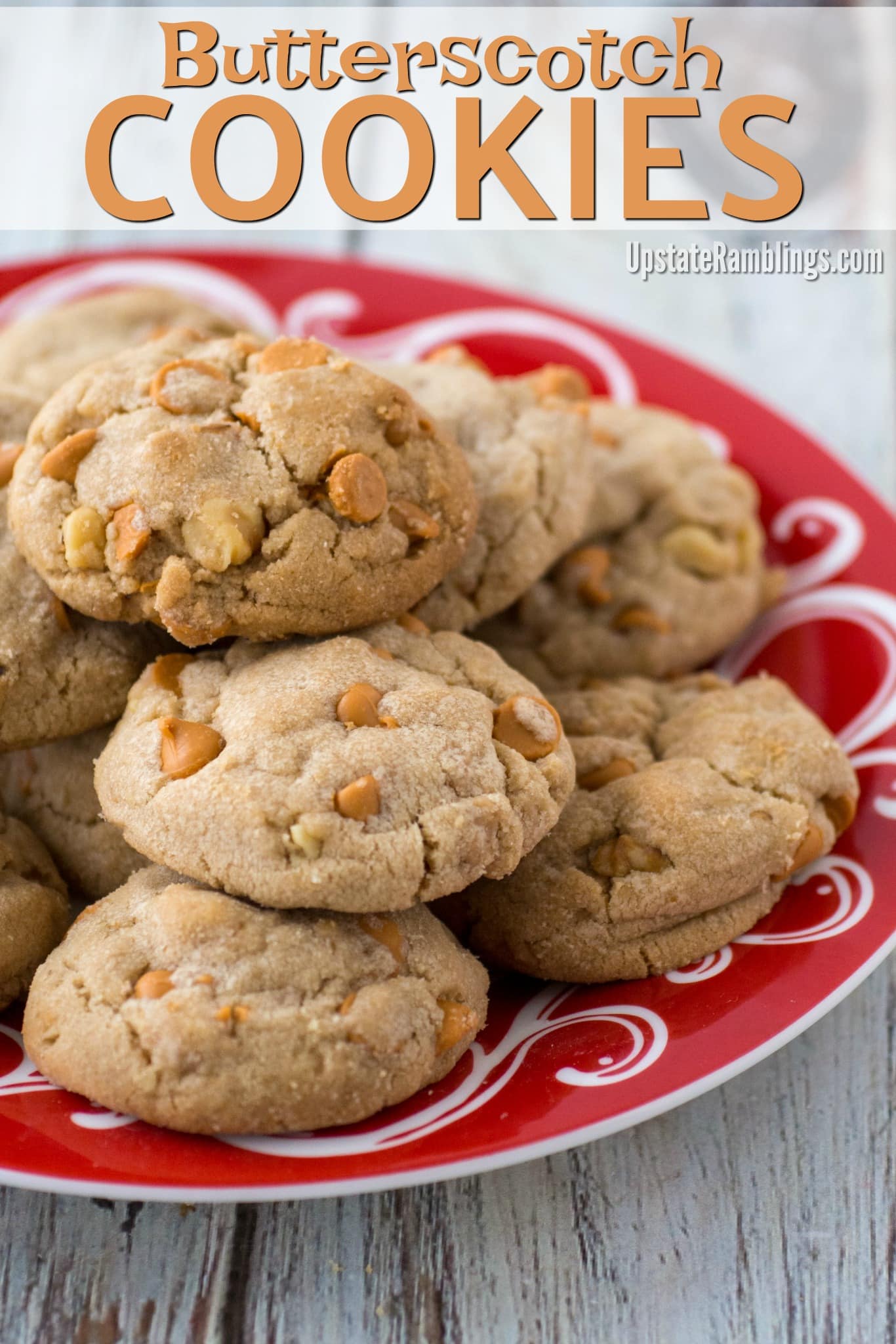 plate of Chewy Butterscotch Cookies