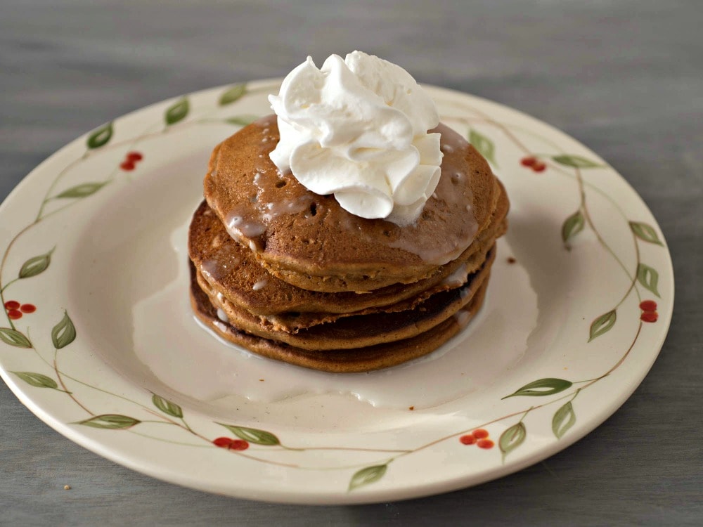 Holiday Pancakes - gingerbread with whipped cream