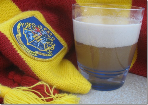 Glass of butterbear with scarf