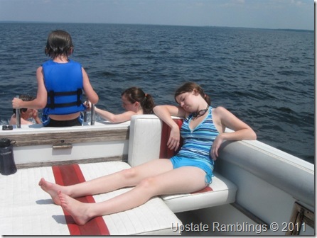 relaxing on the boat