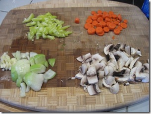 prepping vegetables