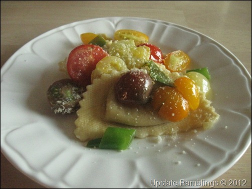 Roasted Butternut Squash Agnoliotti with Grape Tomatoes