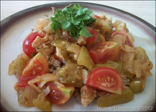 chicken and tomatillos with rice