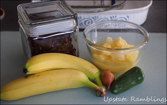 Ingredients for Banana-Pineapple Chutney