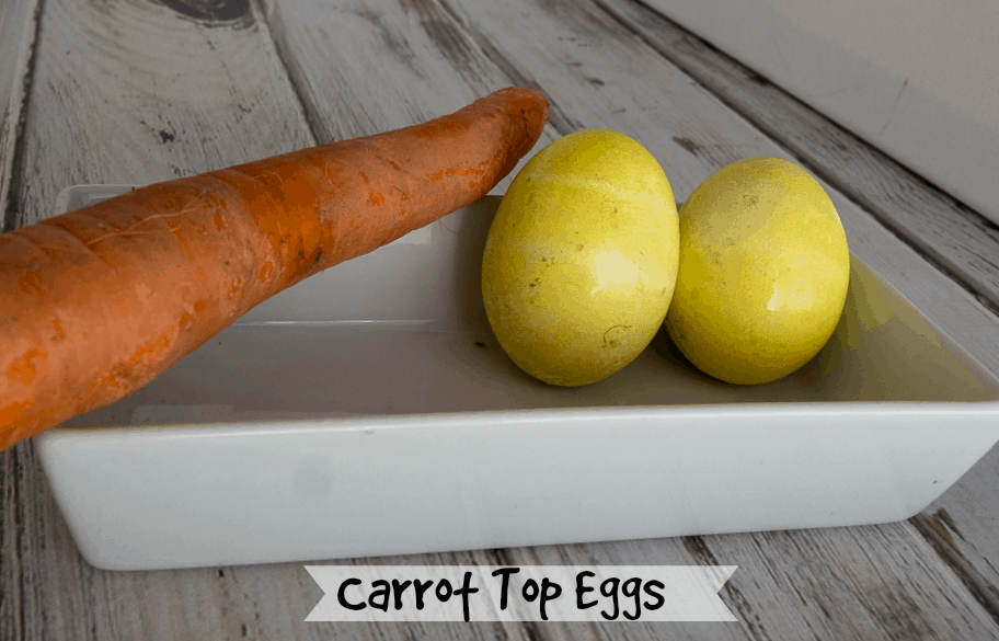 Eggs dyed with carrot tops