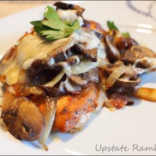 Steakhouse Chicken with Mushrooms, Onions and Cheese