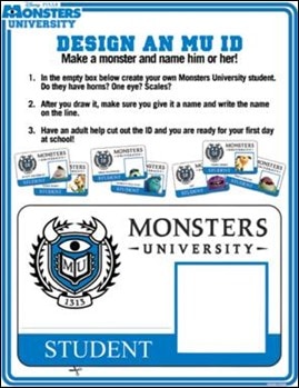 Monster's University Printable