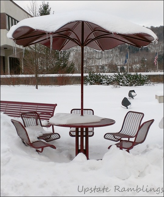 Snowy Patio Table