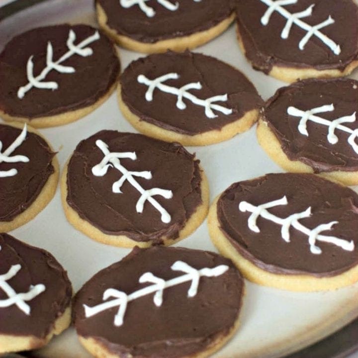 Simple Football Sugar Cookies