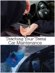 Teaching your teens car maintenance.