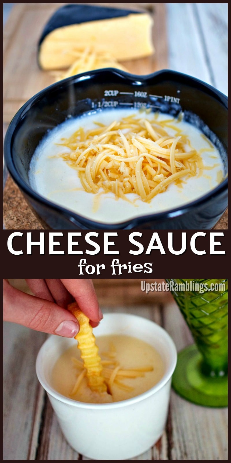 This Gouda Cheese Sauce is the perfect creamy cheese sauce for fries, pretzels, tortilla chips or pasta. The rich and creamy cheese sauce goes perfectly on cheese fries and makes both a great comfort food and a delicious cheese dip for party appetizers. #cheesesauce #dipping #gouda