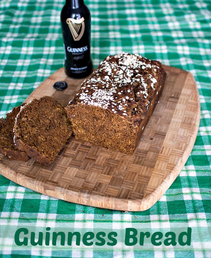 Guinness bread on a cutting board.
