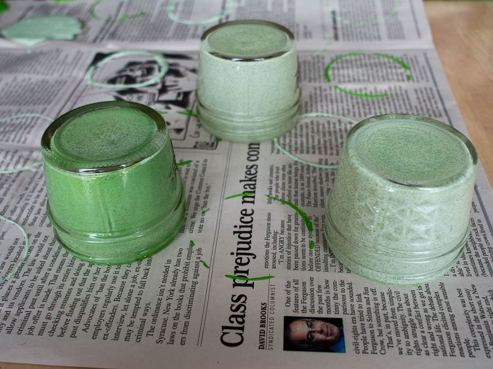 Mason Jar Tealights - an easy decorating idea for St. Patrick's Day