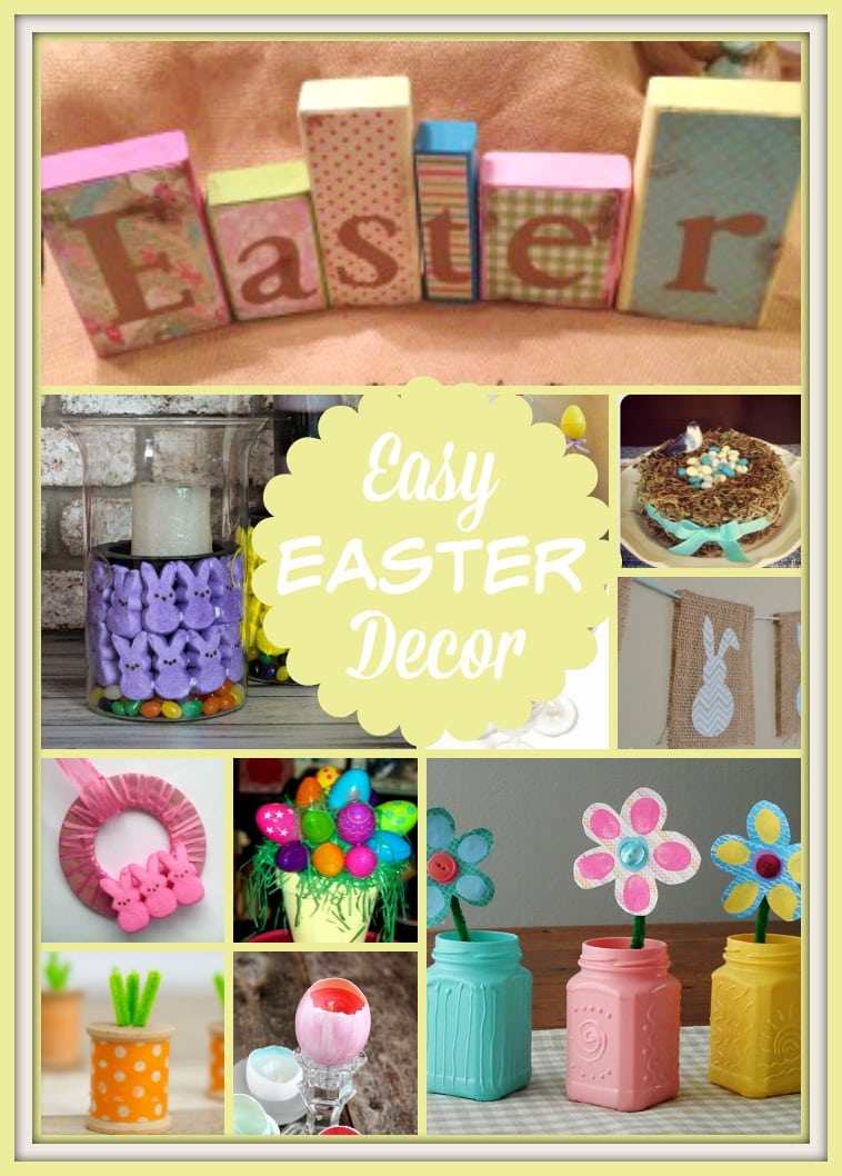 12 ideas for easy Easter Decor - decorate with plastic eggs, Peeps, washi tape and more