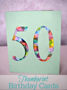 A birthday card with 50 thumbprint designs.