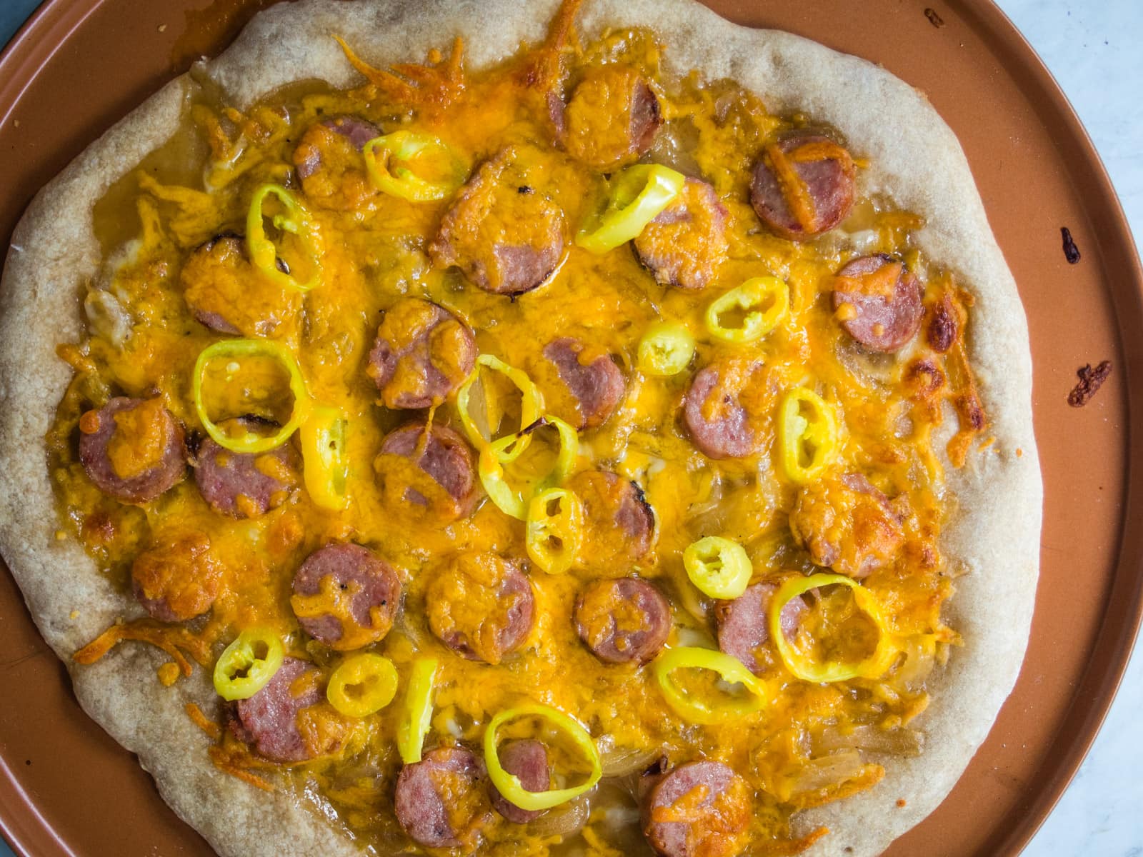 Bratwurst Pizza | easy Oktoberfest Pizza - Upstate Ramblings