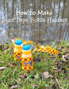 Guide for creating duct tape bottle holders.