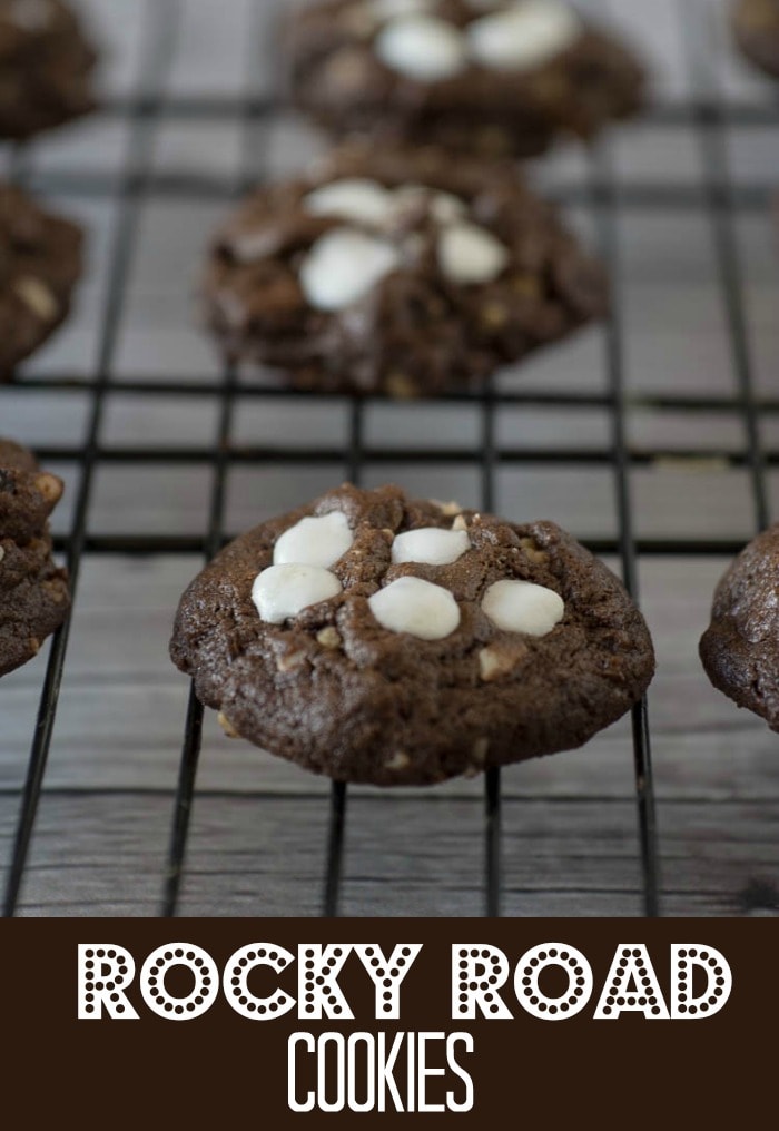 Rocky Road Cookies on Cooling Rack.