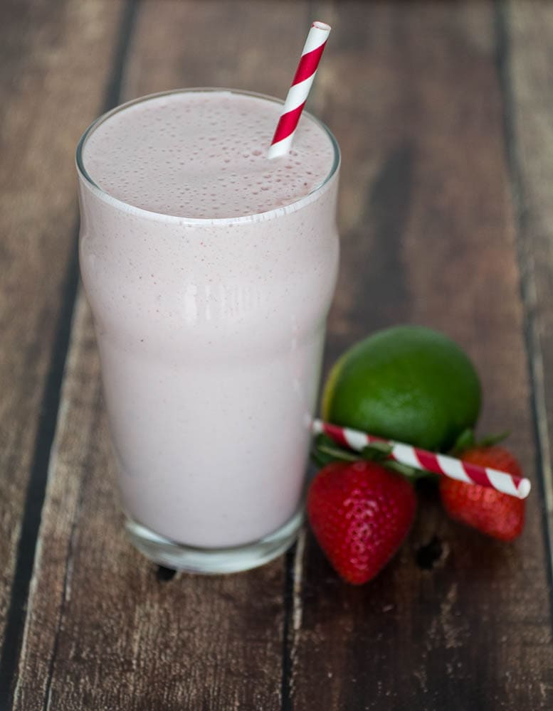 Strawberry Citrus Shake - a delicious strawberry yogurt smoothie with a hint of lime