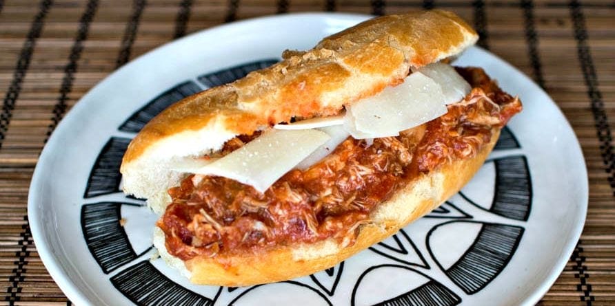Slow Cooker Chicken Parmesan Sandwiches - The Magical Slow Cooker