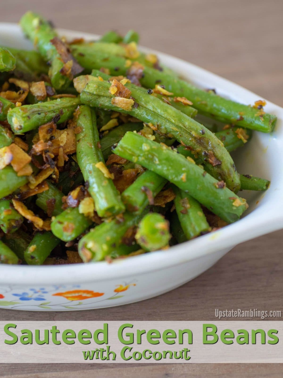 Coconut-infused sauteed green beans.