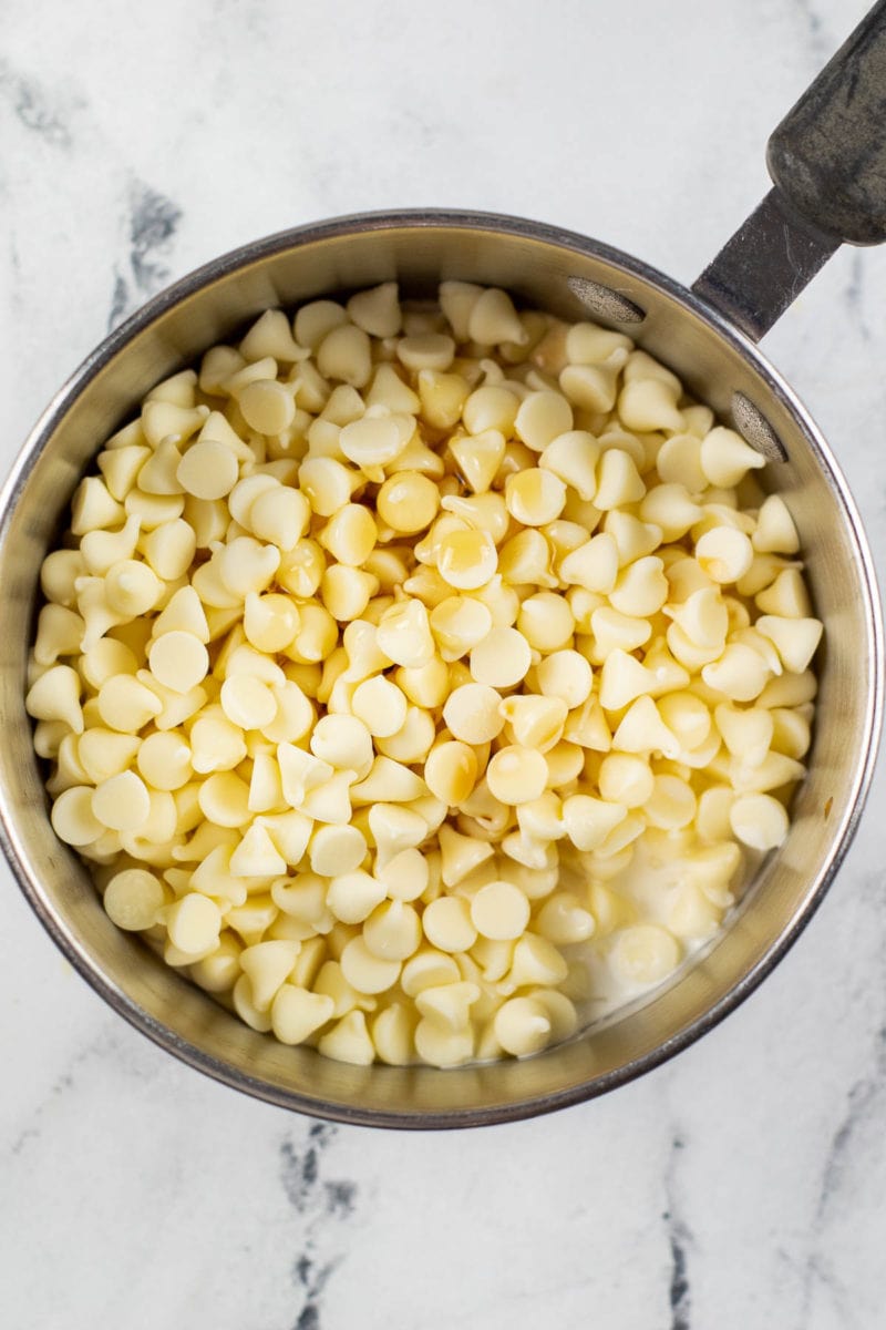 white chocolate chips before melting