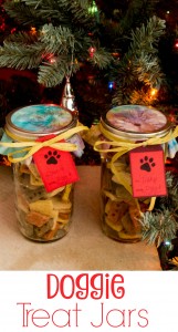Two jars labeled "Doggie Treat".
